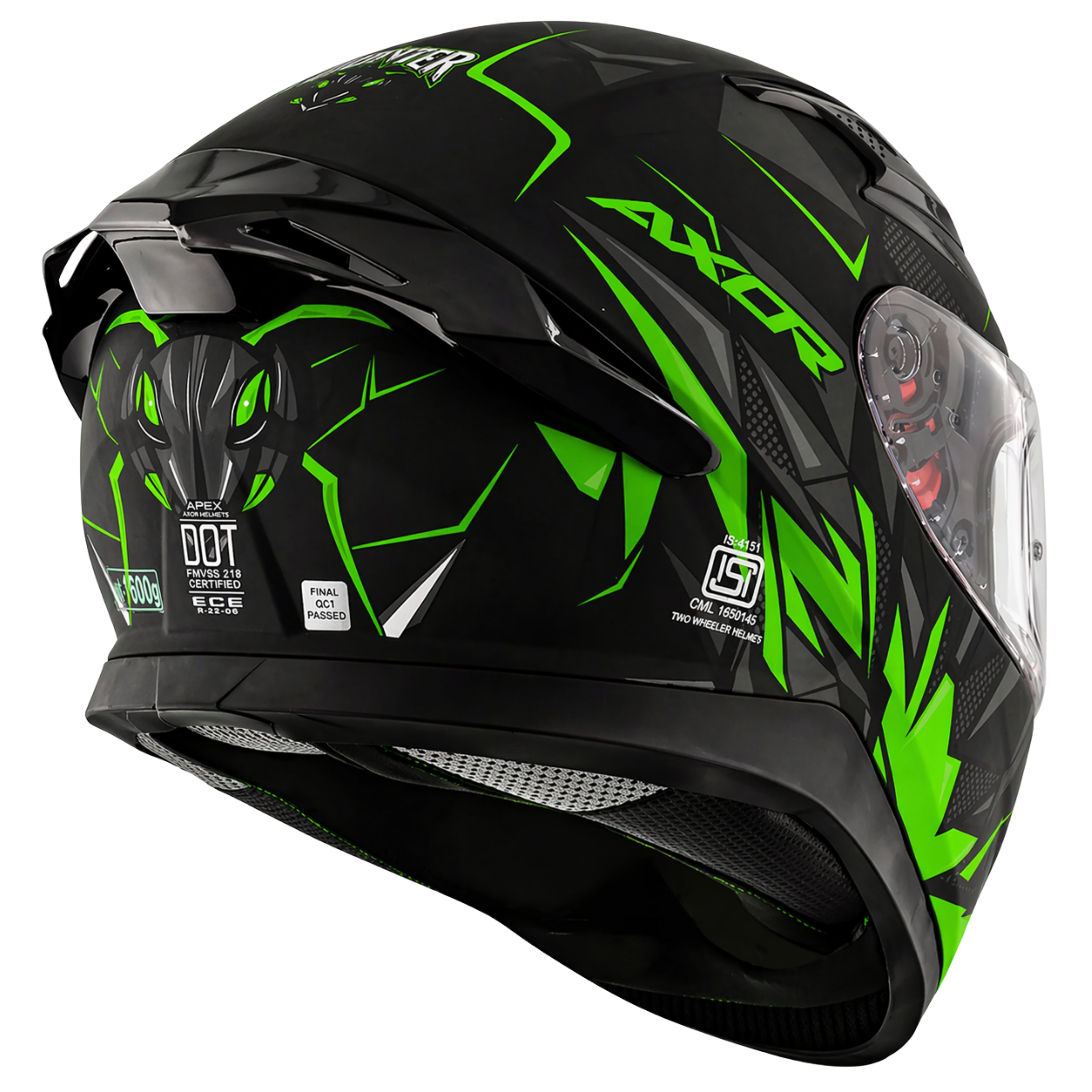 DULL BLACK NEON GREEN