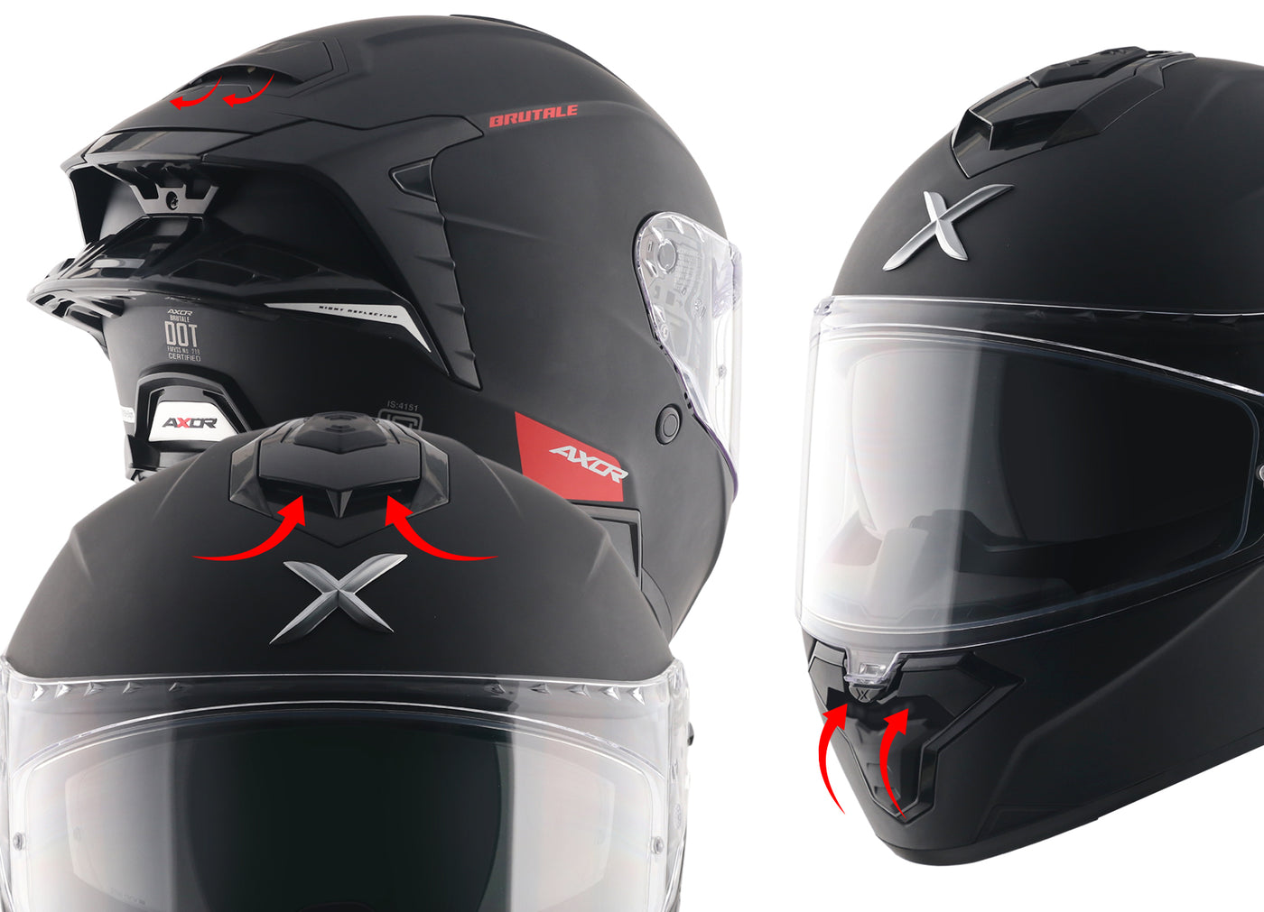 Dual Spoiler Helmet – Axor Brutale Solid | ₹7,991