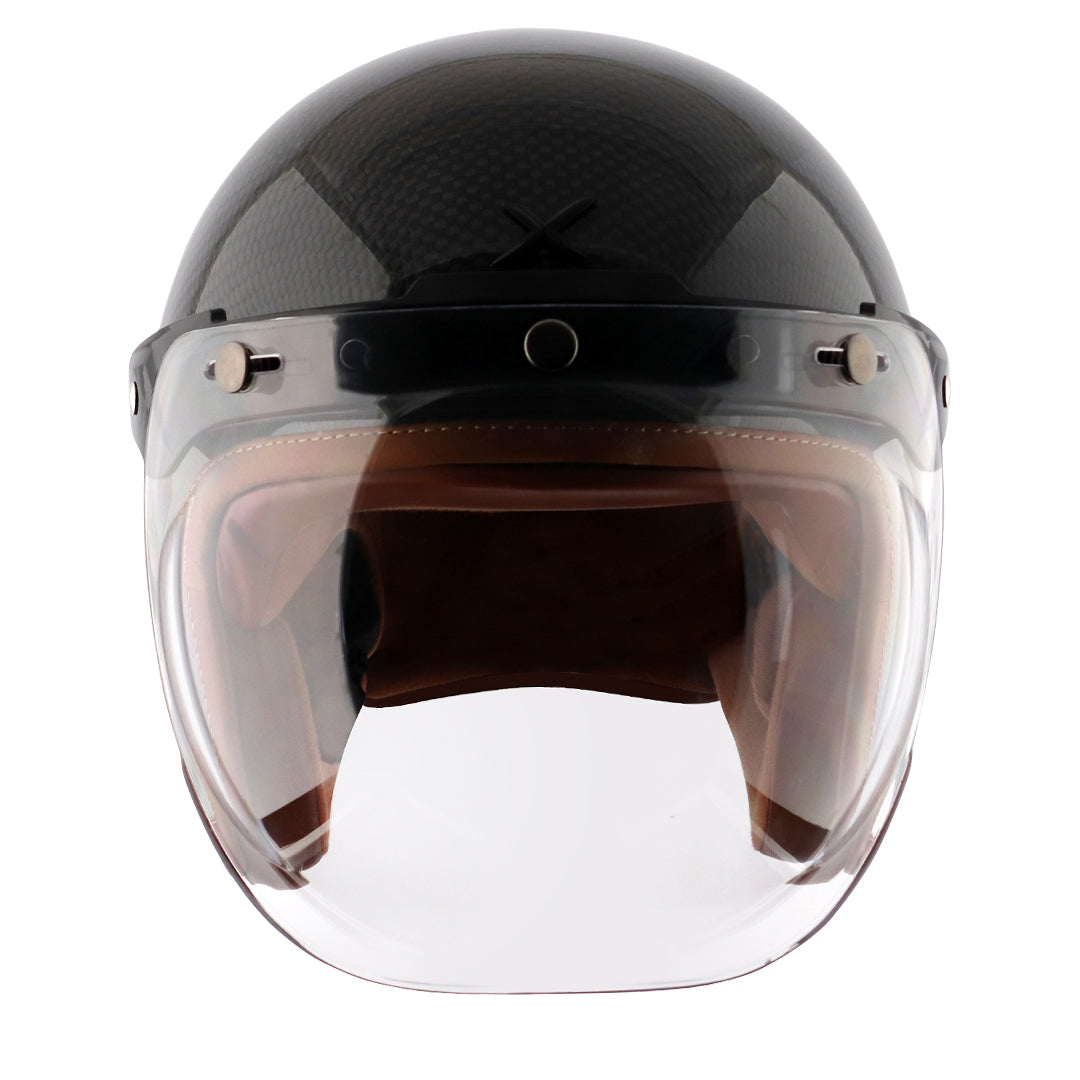 bubble motorcycle helmet Axor Jet Carbon Small Checks helmet with Bubble Visor