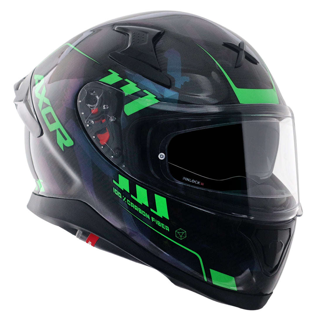 green shoei helmet Apex Gloss Carbon Small Checks Helmet