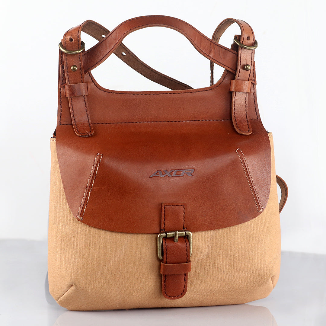 Khaki with Leather Brown