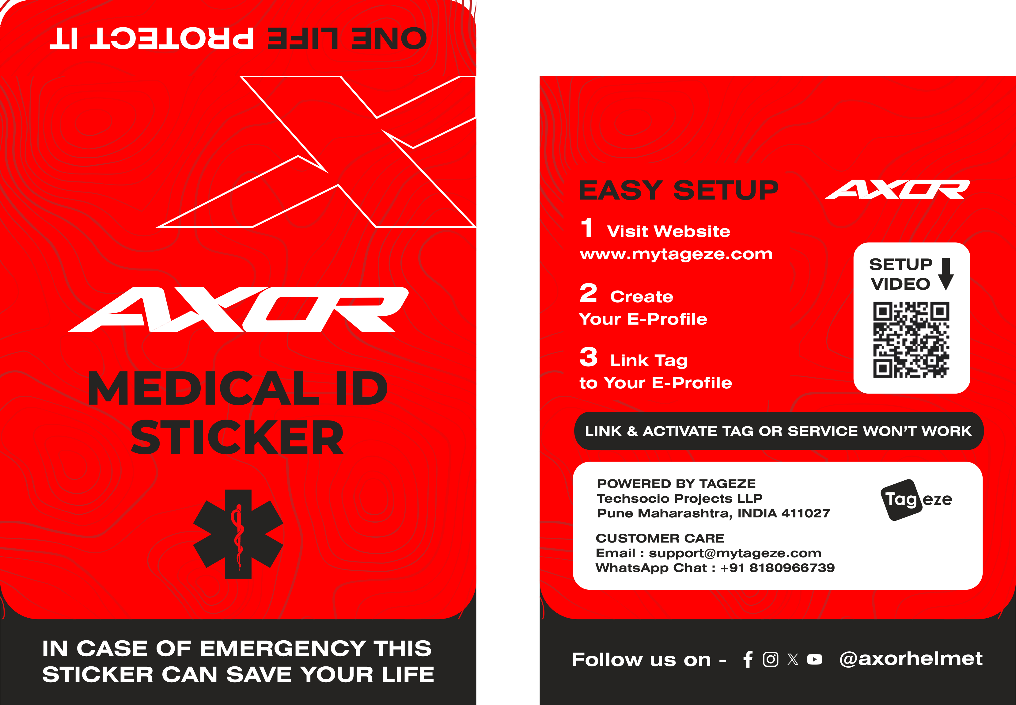 Axor Tageze Medical Sticker