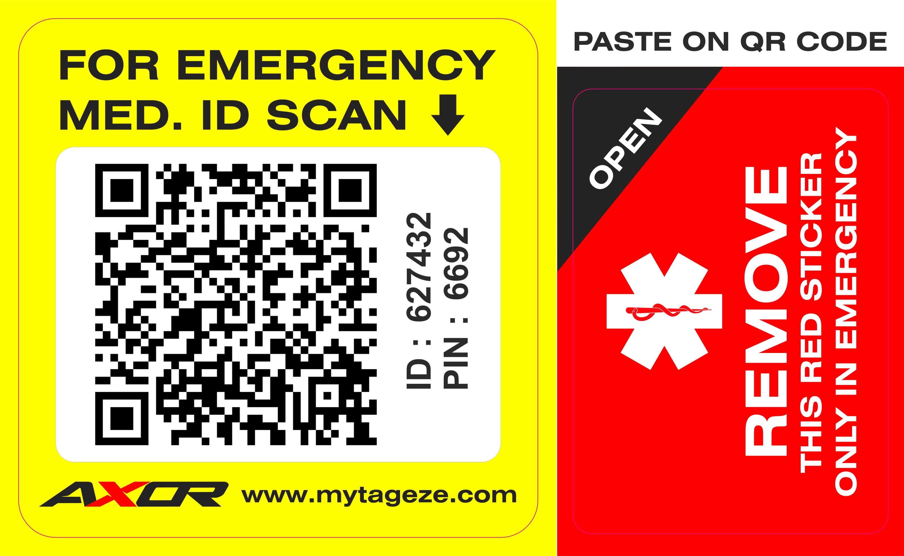 Axor Tageze Medical Sticker