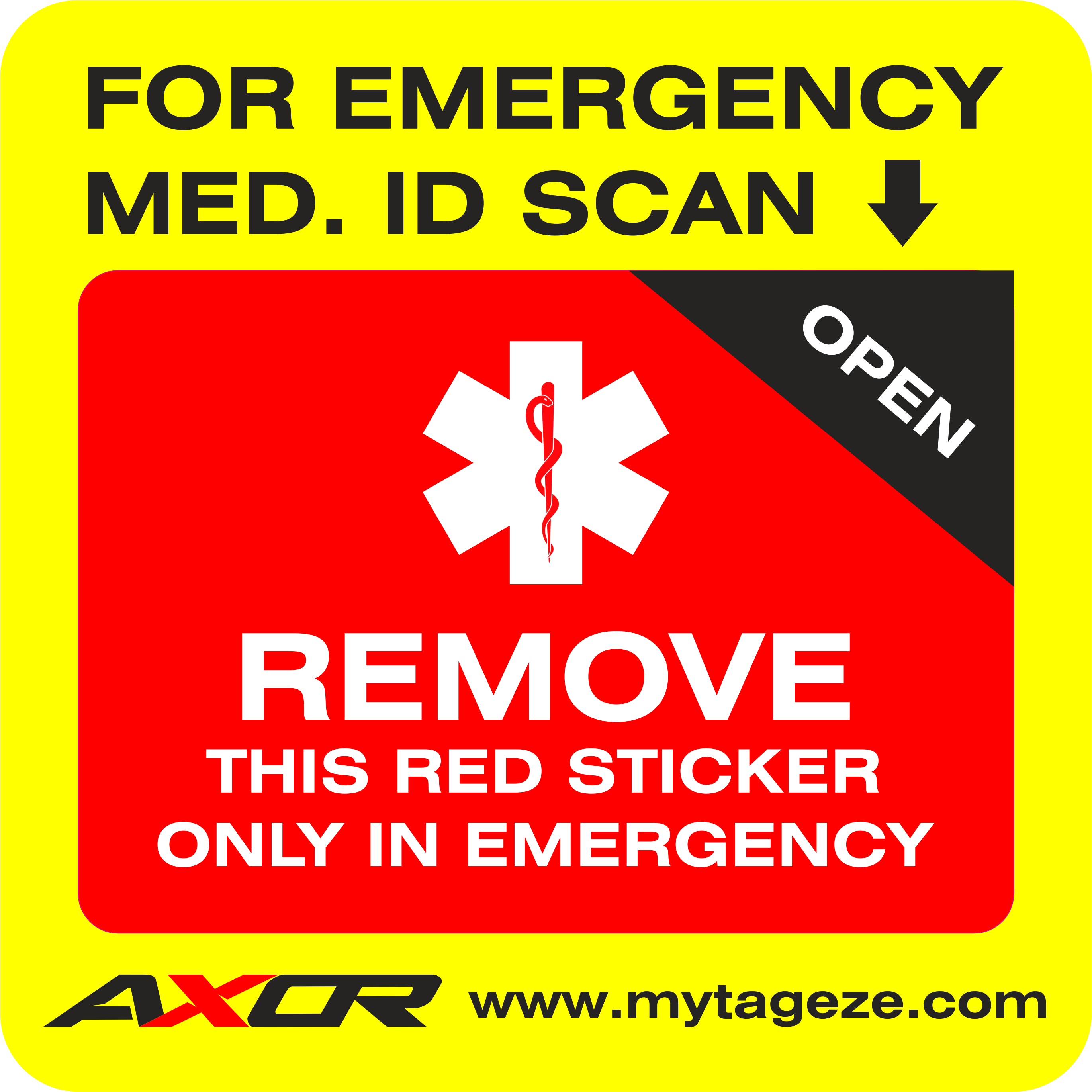 Axor Tageze Medical Sticker