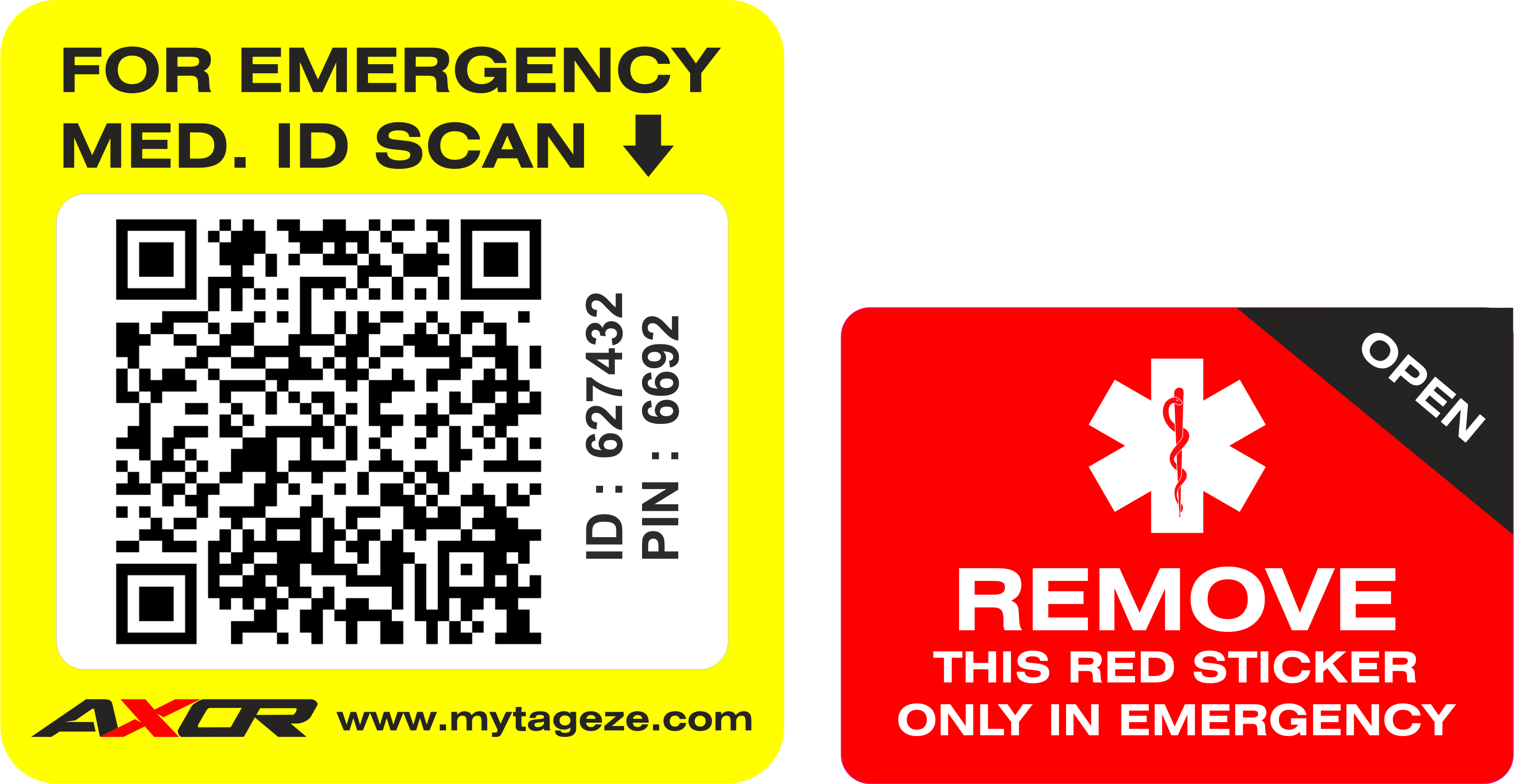Axor Tageze Medical Sticker